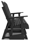 Hyland Wave Outdoor Glider Loveseat - Black
