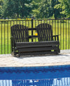 Hyland Wave Outdoor Glider Loveseat - Black