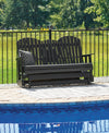 Hyland Wave Outdoor Glider Loveseat - Black