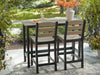 Shoreline Beach Outdoor Counter Table and 2 Barstools