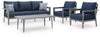 Gali Outdoor Sofa/Chairs/Table Set (Set of 4)