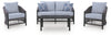 Bridges Beach Outdoor Love/Chairs/Table Set (Set of 4)