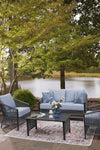 Bridges Beach Outdoor Love/Chairs/Table Set (Set of 4)