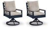East Beach Outdoor Swivel Chair with Cushion (Set of 2)