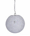Crystal Globe 14.75" Metal Pendant Lamp