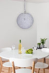 Crystal Globe 14.75" Metal Pendant Lamp