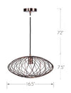 Linx Oval 7.5" Metal Pendant Lamp