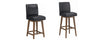 Parsons Upholstered Seat Blk + Adj Hgt Swivel Base Wh