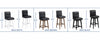 Parsons Upholstered Seat Blk + Adj Hgt Swivel Base Wh