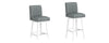 Parsons Upholstered Seat Gra + Adj Hgt Swivel Base Brn