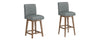 Parsons Upholstered Seat Gra + Adj Hgt Swivel Base Brn