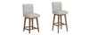 Parsons Upholstered Seat Oat + Adj Hgt Swivel Base Wh