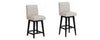 Parsons Upholstered Seat Oat + Adj Hgt Swivel Base Brn