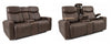 Power Reclining Sofa With Power Headrest & Lmbr Rowan Brown