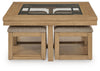 Wittenmyer Coffee Table with 4 Stools (Set of 5)