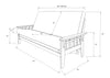 Tucson Futon Frame — Queen / Rustic Walnut