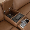 Magic Man 5-Piece Power Reclining Sectional with Console - Caramel