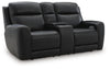 5Z-Comfort Power Reclining Loveseat with Console - Onyx