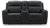 5Z-Comfort Power Reclining Loveseat with Console - Onyx