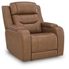 Knightington Power Recliner with Audio Seating - Caramel