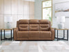 Knightington Power Reclining Sofa with Audio Seating - Caramel