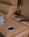 Knightington Power Reclining Sofa with Audio Seating - Caramel
