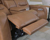 Knightington Power Reclining Loveseat with Audio Seating - Caramel