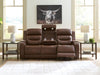 Knightington Power Reclining Sofa with Audio Seating - Brown