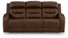 Knightington Power Reclining Sofa with Audio Seating - Brown