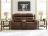 Knightington Power Reclining Loveseat with Audio Seating - Brown