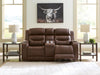 Knightington Power Reclining Loveseat with Audio Seating - Brown