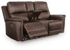 Bleckley Power Reclining Loveseat with Console - Espresso