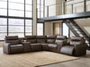 ModZ 7-Piece Power Reclining Sectional with Audio Consoles - Chocolate (U14000S8)