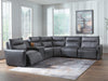 ModZ 6-Piece Power Reclining Sectional with Audio Console - Blue