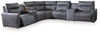 ModZ 7-Piece Power Reclining Sectional with Audio Consoles - Blue