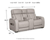Boyington Power Reclining Loveseat with Console - Gray