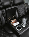 Boyington Power Reclining Loveseat with Console - Black