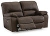 Leesworth Power Reclining Loveseat - Dark Brown
