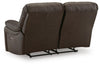 Leesworth Power Reclining Loveseat - Dark Brown