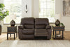 Leesworth Power Reclining Loveseat - Dark Brown