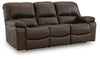 Leesworth Power Reclining Sofa - Dark Brown