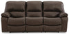 Leesworth Power Reclining Sofa - Dark Brown