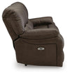 Leesworth Power Reclining Sofa - Dark Brown
