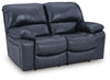 Leesworth Power Reclining Loveseat - Ocean