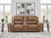 DeepWakes Power Reclining Loveseat with Console - Caramel