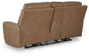 DeepWakes Power Reclining Loveseat with Console - Caramel