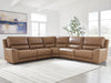 DeepWakes 5-Piece Power Reclining Sectional - Caramel