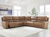 DeepWakes 5-Piece Power Reclining Sectional - Caramel