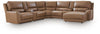 DeepWakes 7-Piece Reclining Sectional with Chaise and Storage Consoles - Caramel