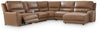 DeepWakes 6-Piece Power Reclining Sectional with Chaise - Caramel